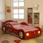 การ์ตูนห้องนอน / ห้องเด็กเล่นเฟอร์นิเจอร์เด็กแข่งรถที่พักพร้อมไฟ LED