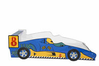 การแข่งรถไม้สีน้ำเงินทนทานรถเด็กวัยหัดเดินที่มีกราฟิกตัวอักษรที่มีสีสัน