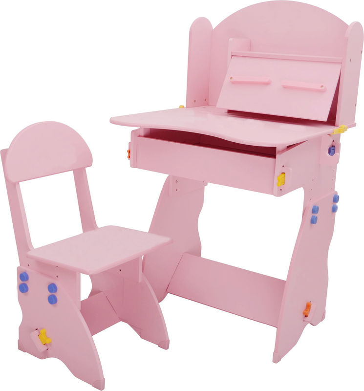 ชุดโต๊ะและเก้าอี้เด็กขนาด 18.3KG สีชมพูพร้อมที่เก็บลิ้นชัก